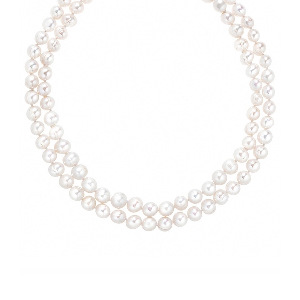 Elegant Double Strand Pearl Necklace